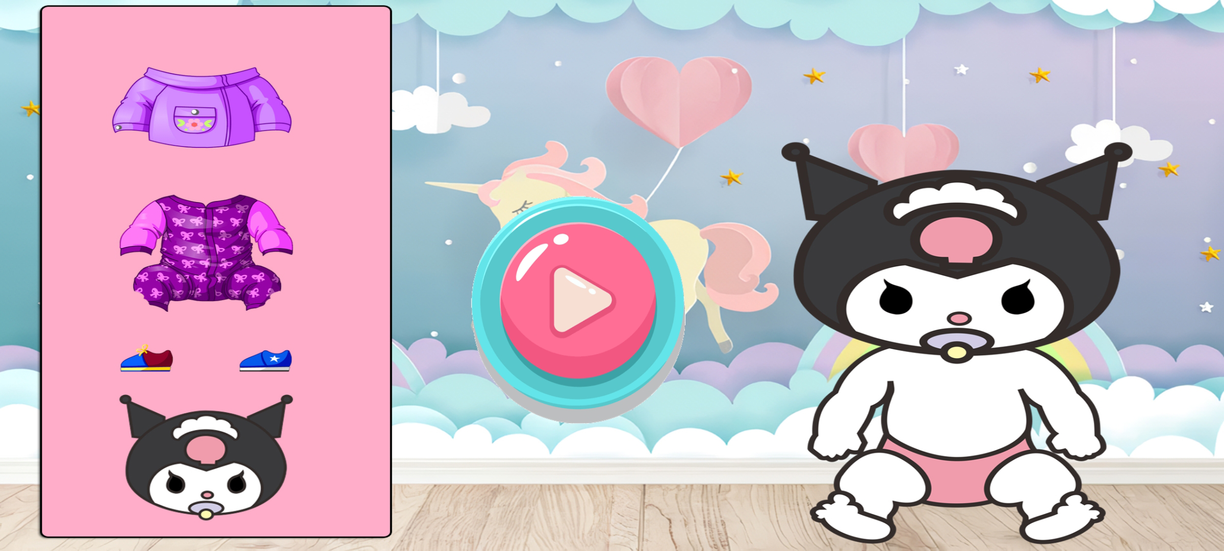 Captura de Tela do Jogo Kuromi Dress Up Maker