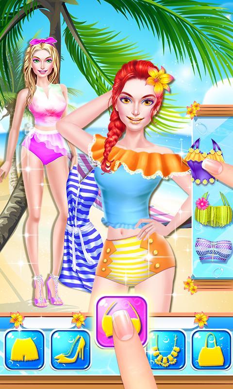 Captura de Tela do Jogo Summer Girl! Beach PARTY Salon