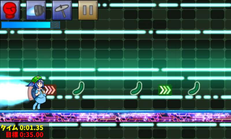 Cuplikan Layar Game にとりちゃんダッシュ　【東方】