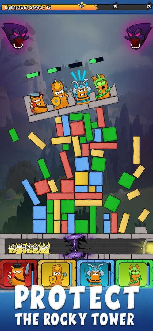 Rocky Towers - Puzzle Defense screenshot game