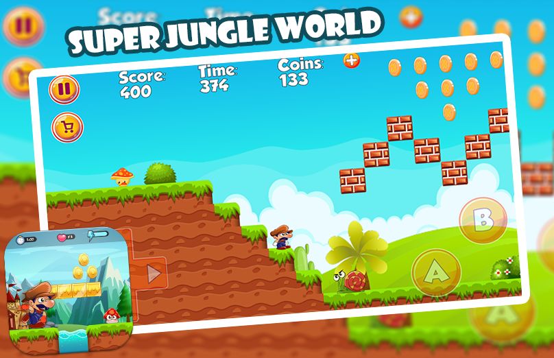 Super Jungle World 🍄 ภาพหน้าจอเกม