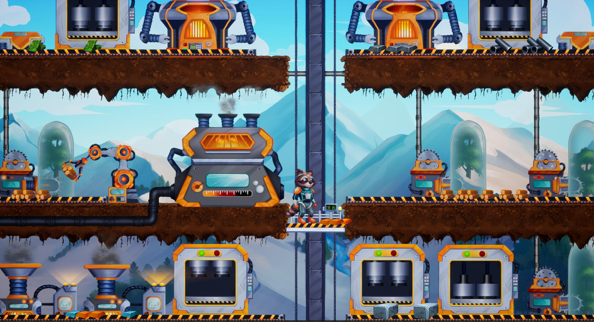 Raccoon Crafts Factory Game Screenshot