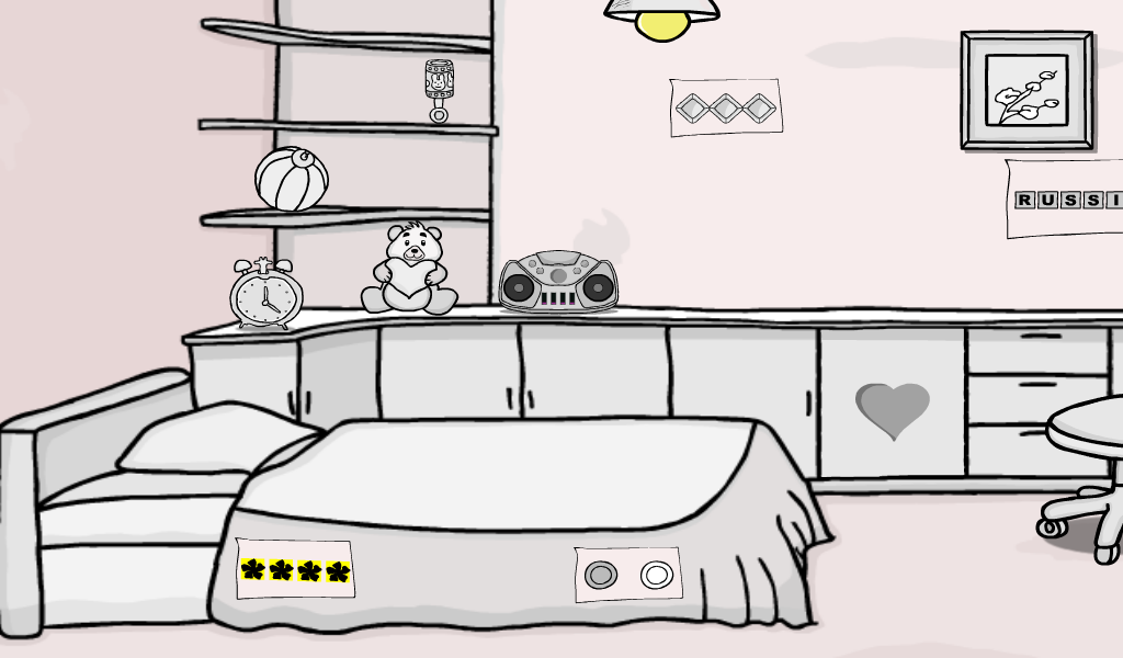 Simple White And Black Room Escape Game Screenshot