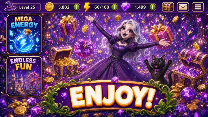 Merge Witches: Magic Puzzle Game Screenshot