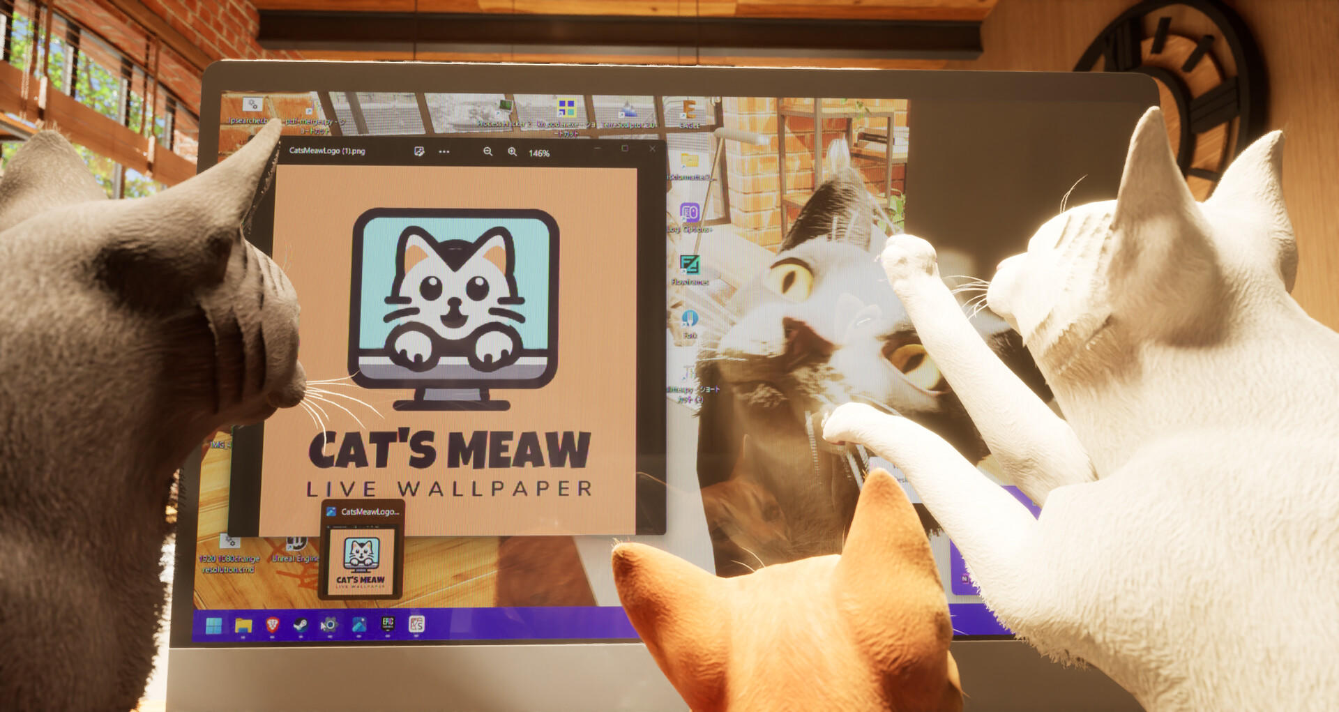 Cat's Meow Live Wallpaper 게임 스크린 샷