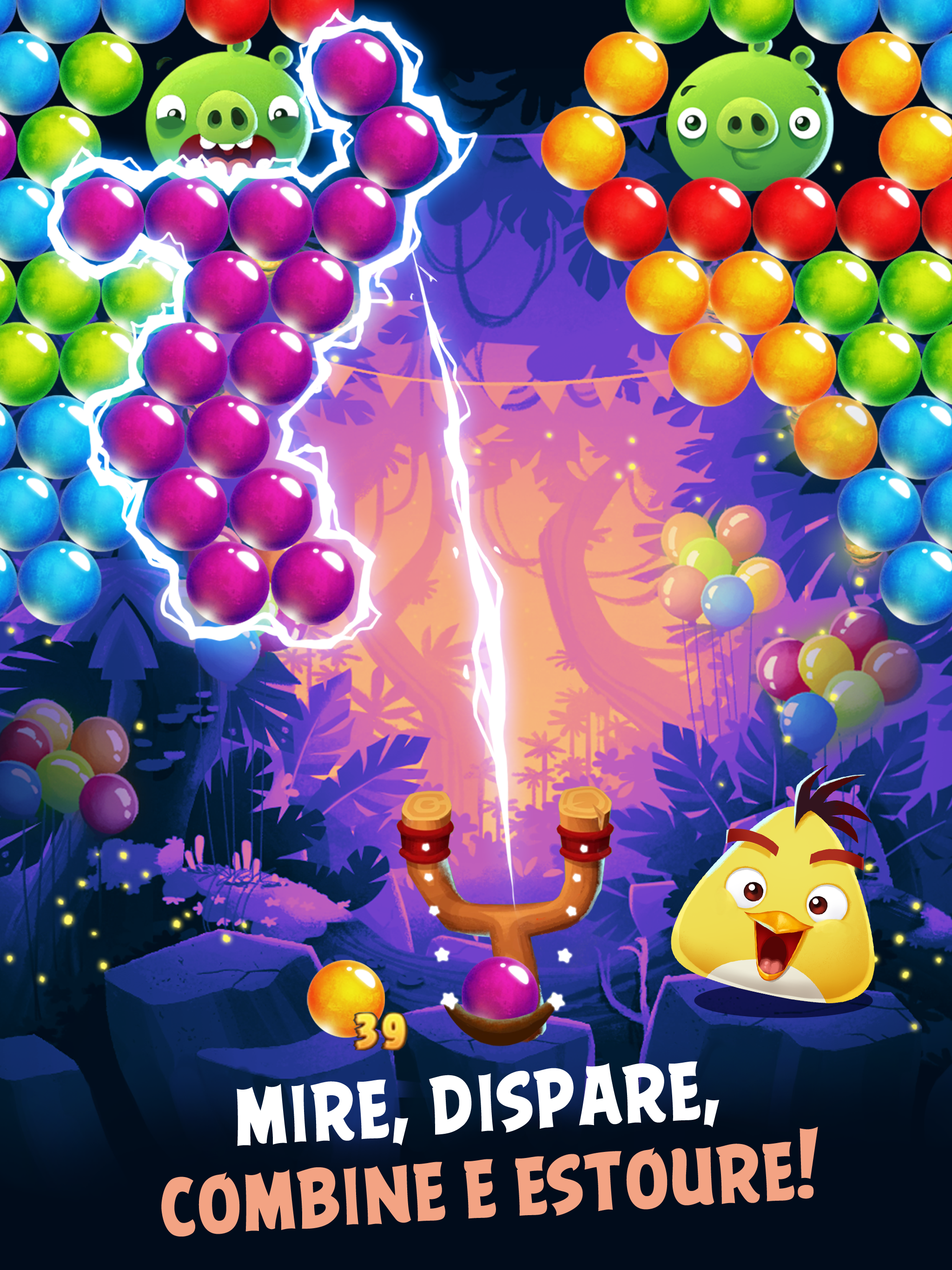 Captura de Tela do Jogo Angry Birds POP Bubble Shooter