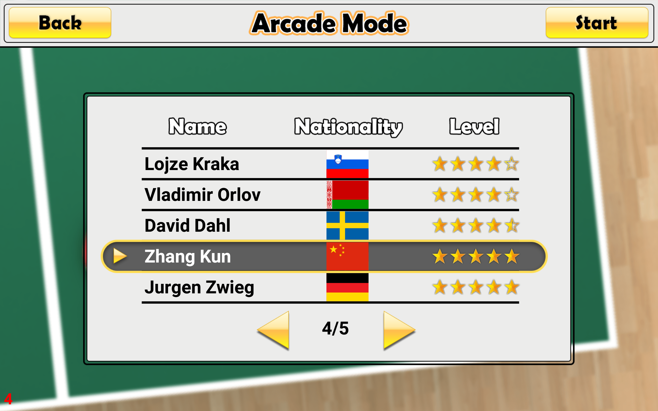 Cuplikan Layar Game Virtual Table Tennis