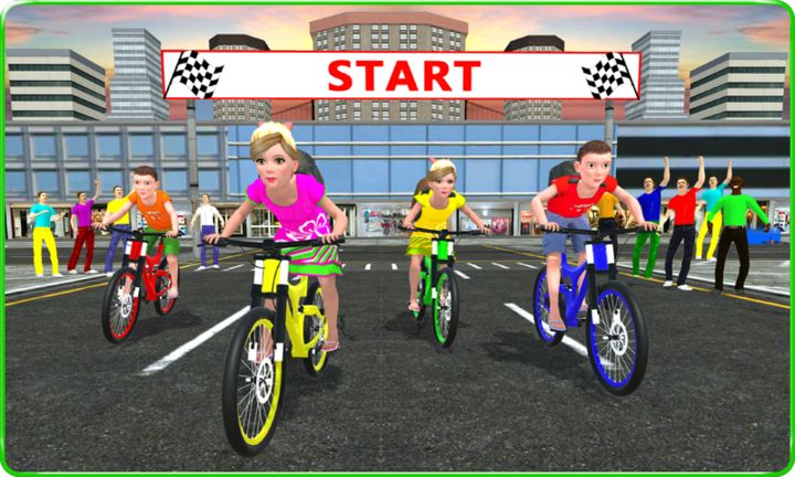 Kids School Time Bicycle Race Game Screenshot