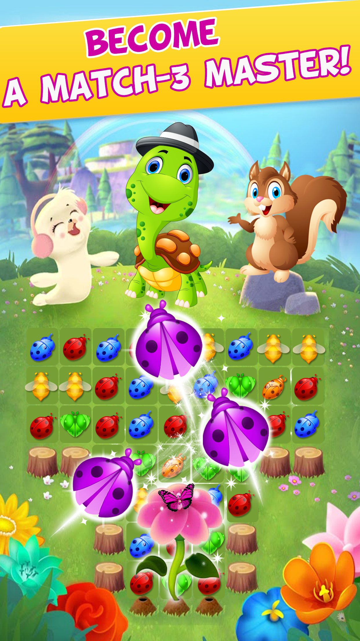 Candy Bug Match 3 Game Screenshot