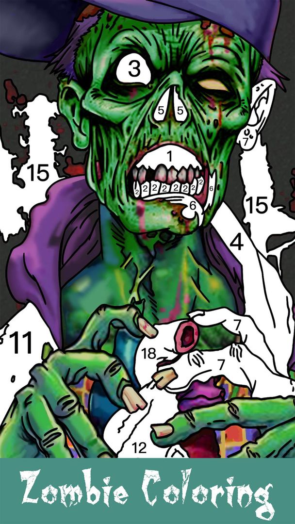 Screenshot of Zombie Painting - Color by Numbers & Art Books