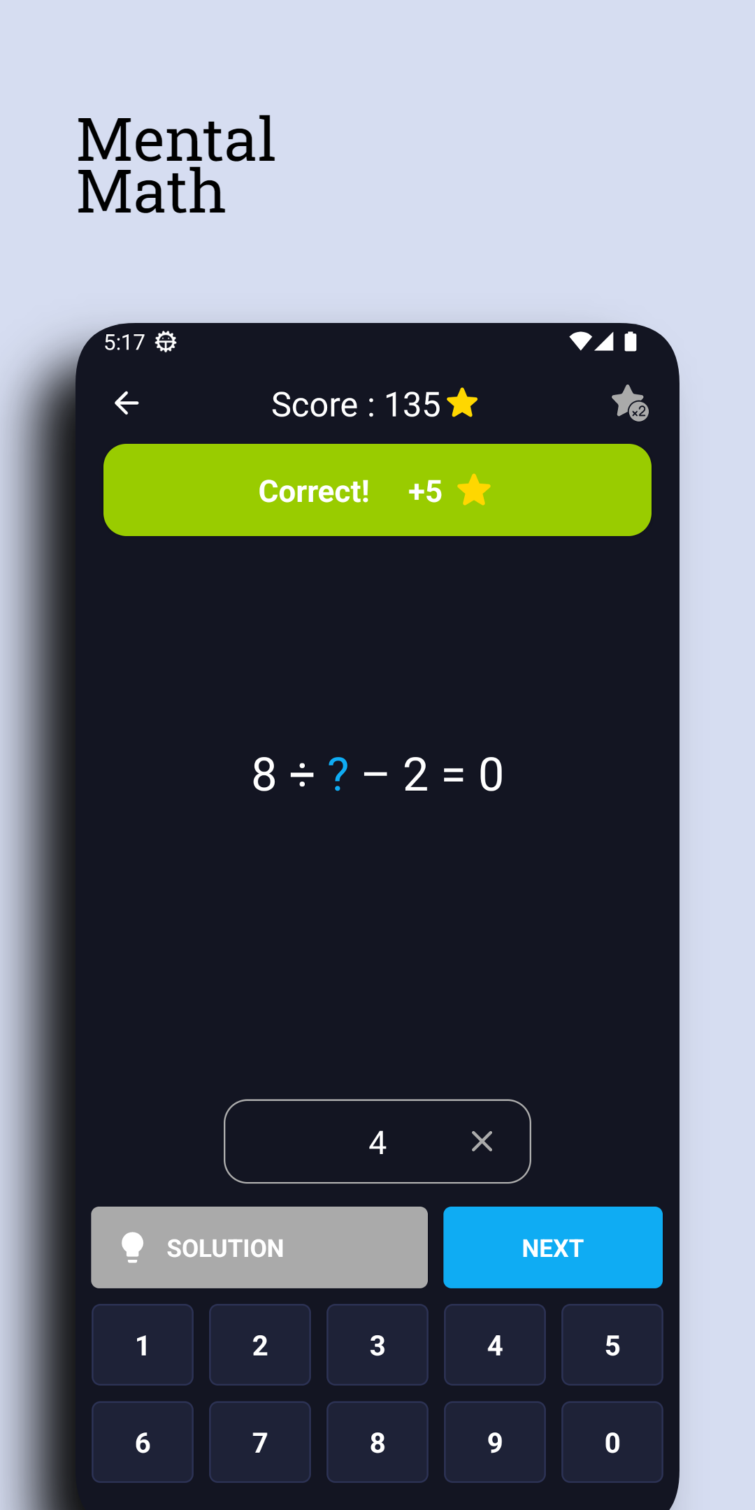 Captura de Tela do Jogo Mental Math