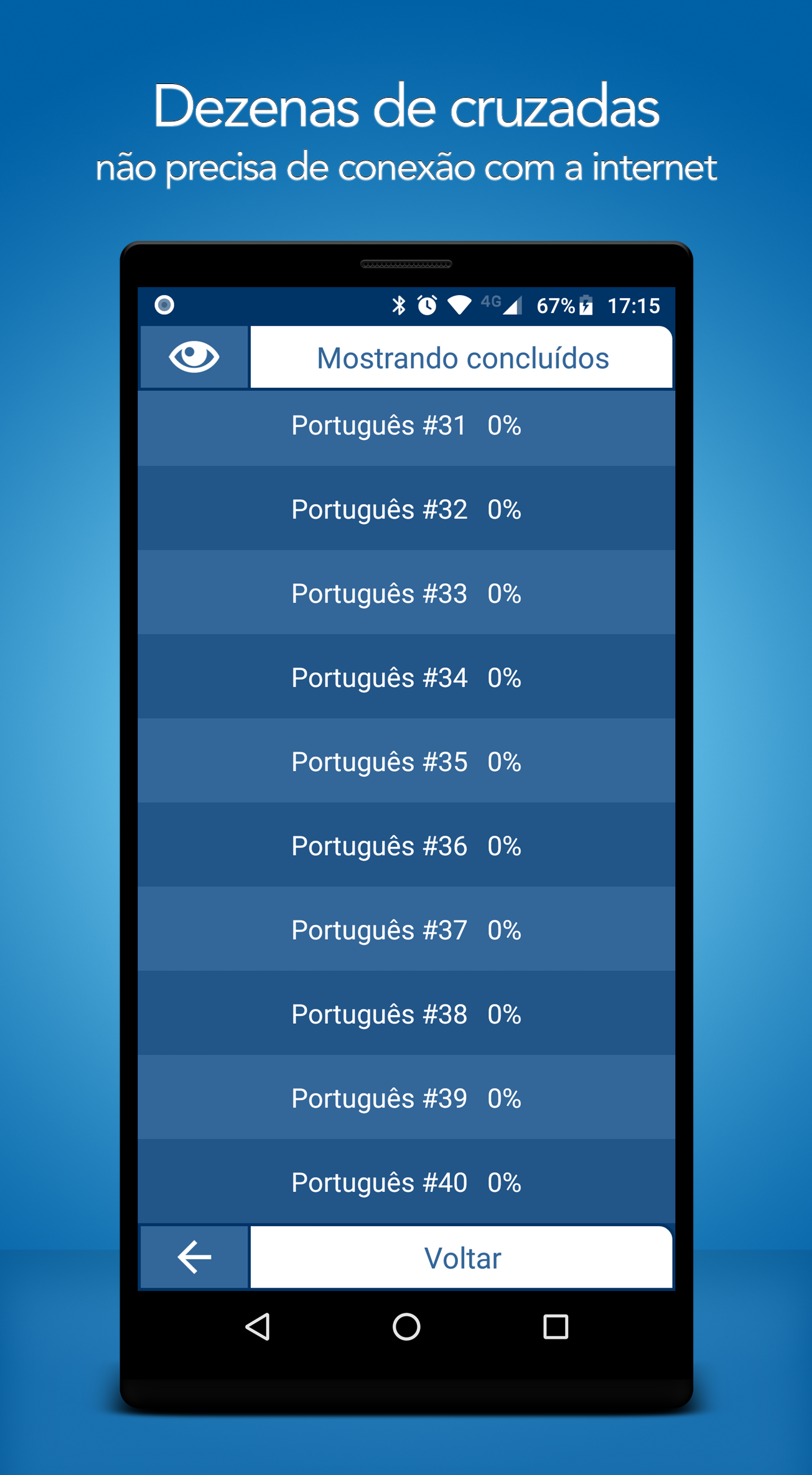 Captura de Tela do Jogo Palavras Cruzadas