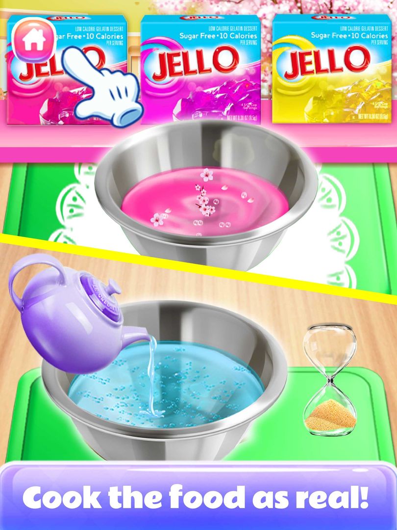 Screenshot of Rainbow Unicorn Cherry Blossom Jello - Girl Games