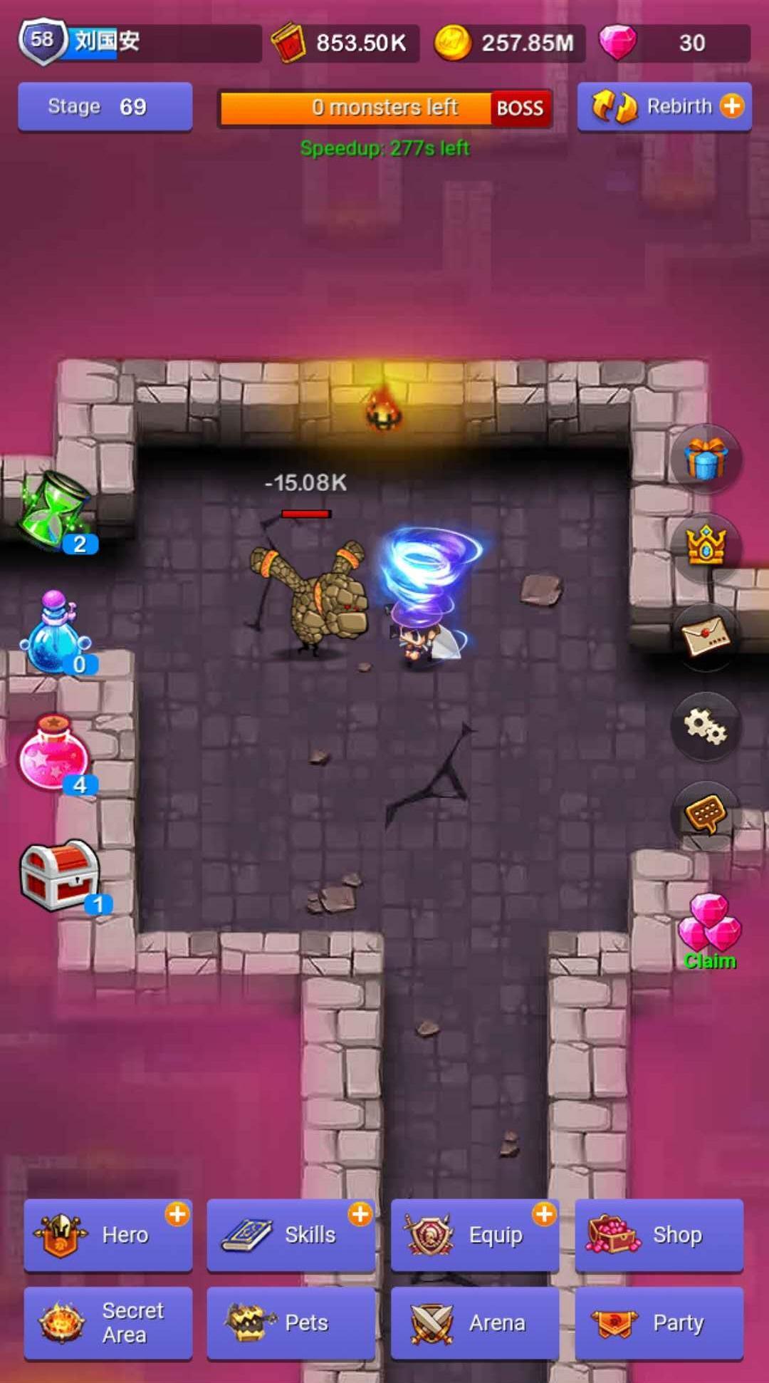 Скриншот игры Idle Dungeons