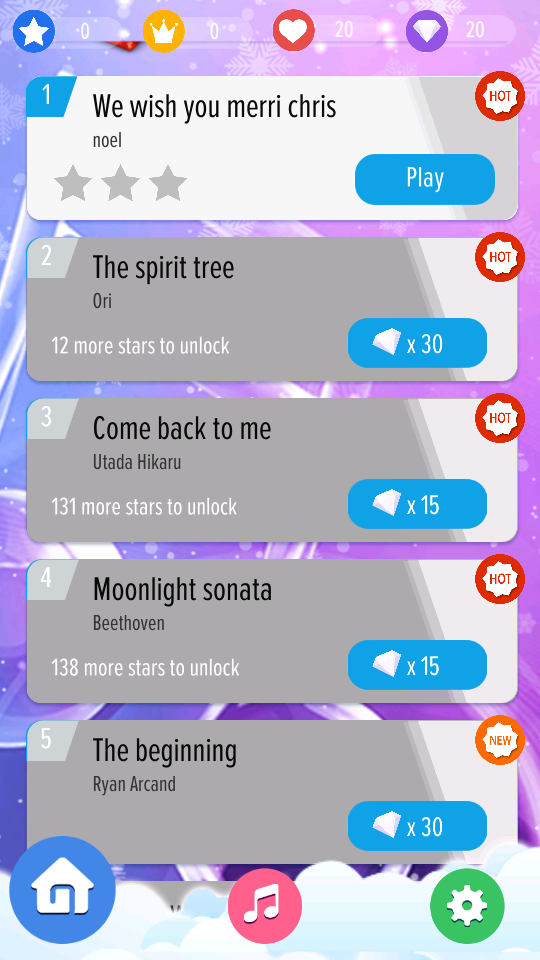 Screenshot of Piano tiles Tik Tok song