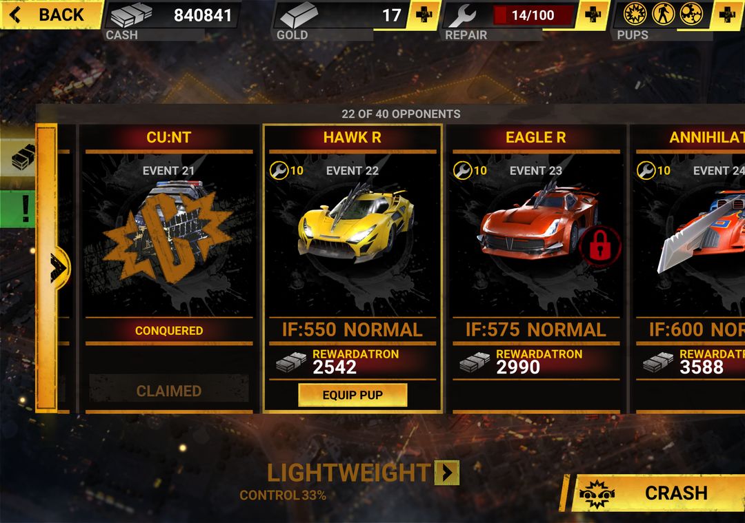 Screenshot of Carmageddon:Crashers Cars Destruction Drag Racing