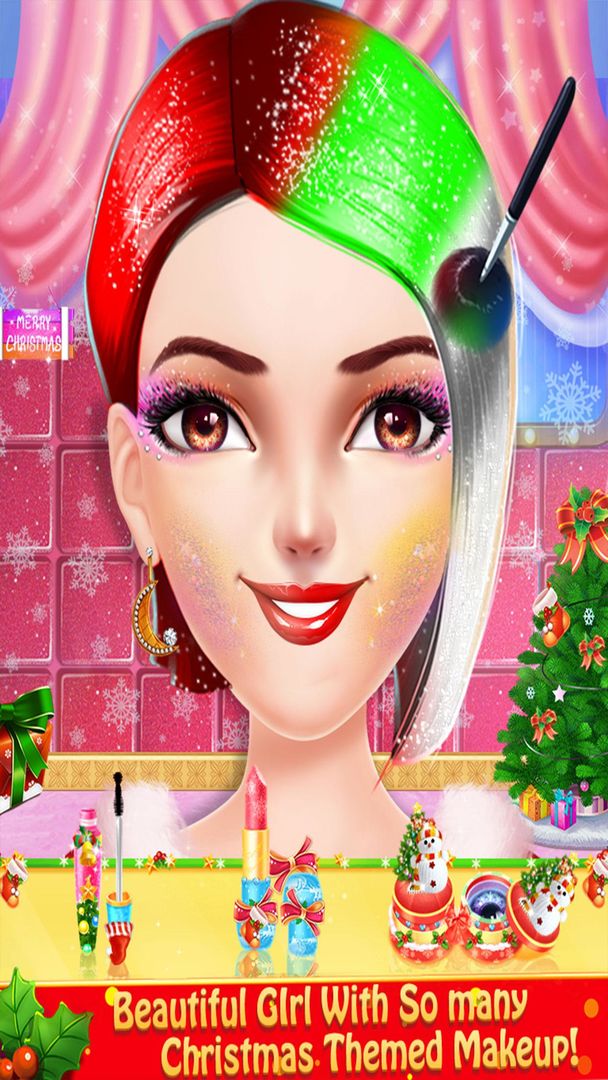 Christmas Salon Makeover & Dressup Game for Girls screenshot game