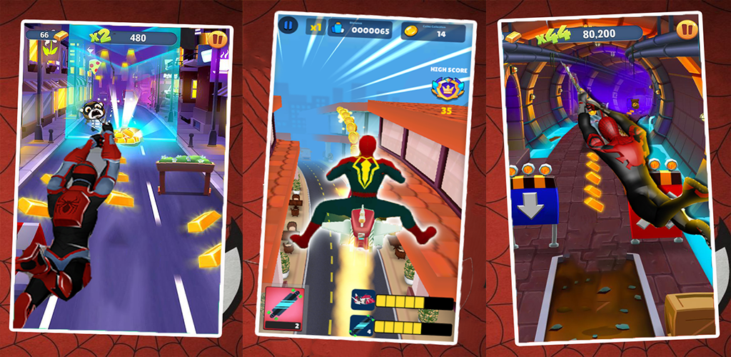 Banner of Spider Hero Man Superheros Run 