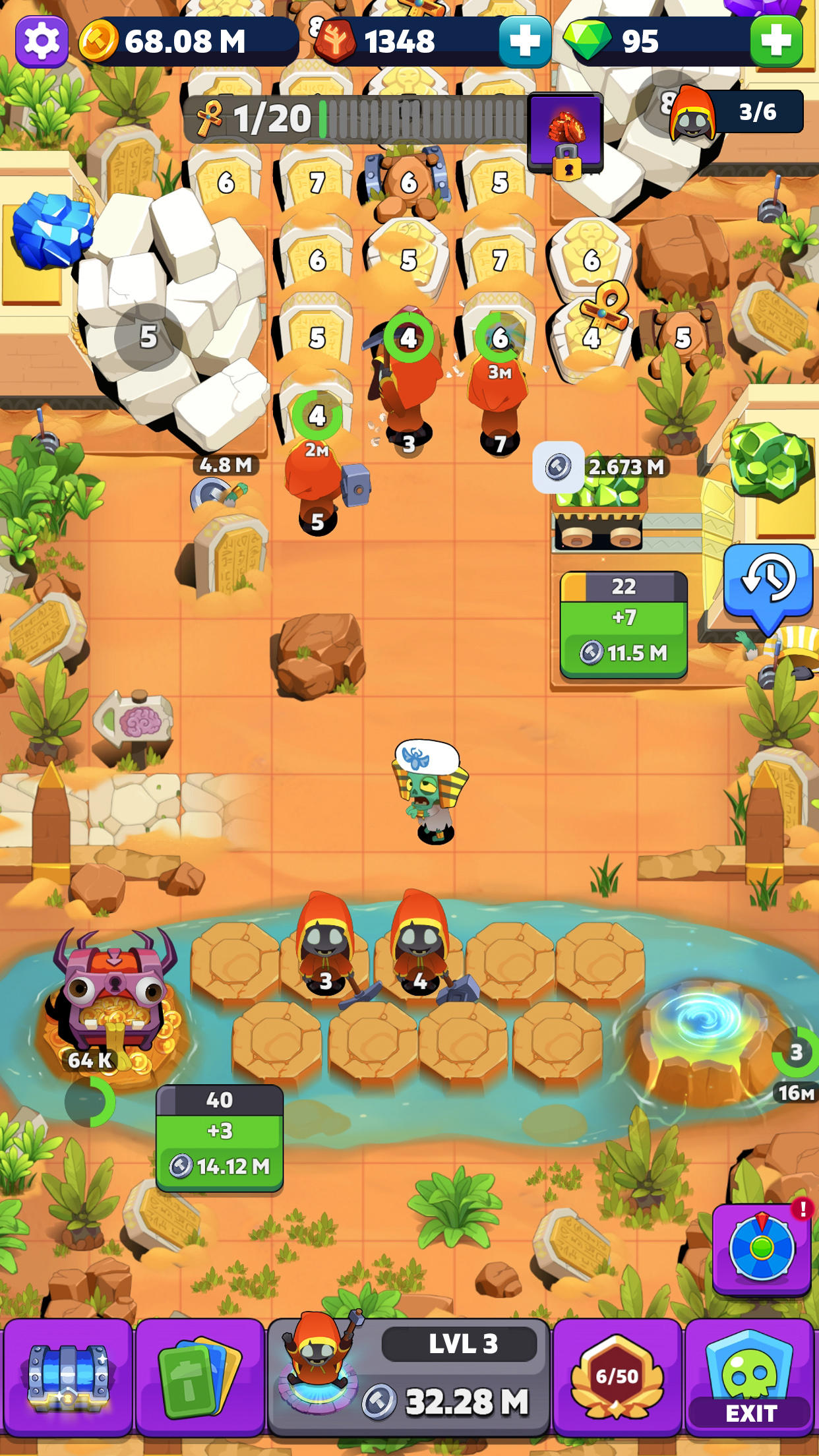 Скриншот игры Tomb Miner - Idle Merge Tycoon