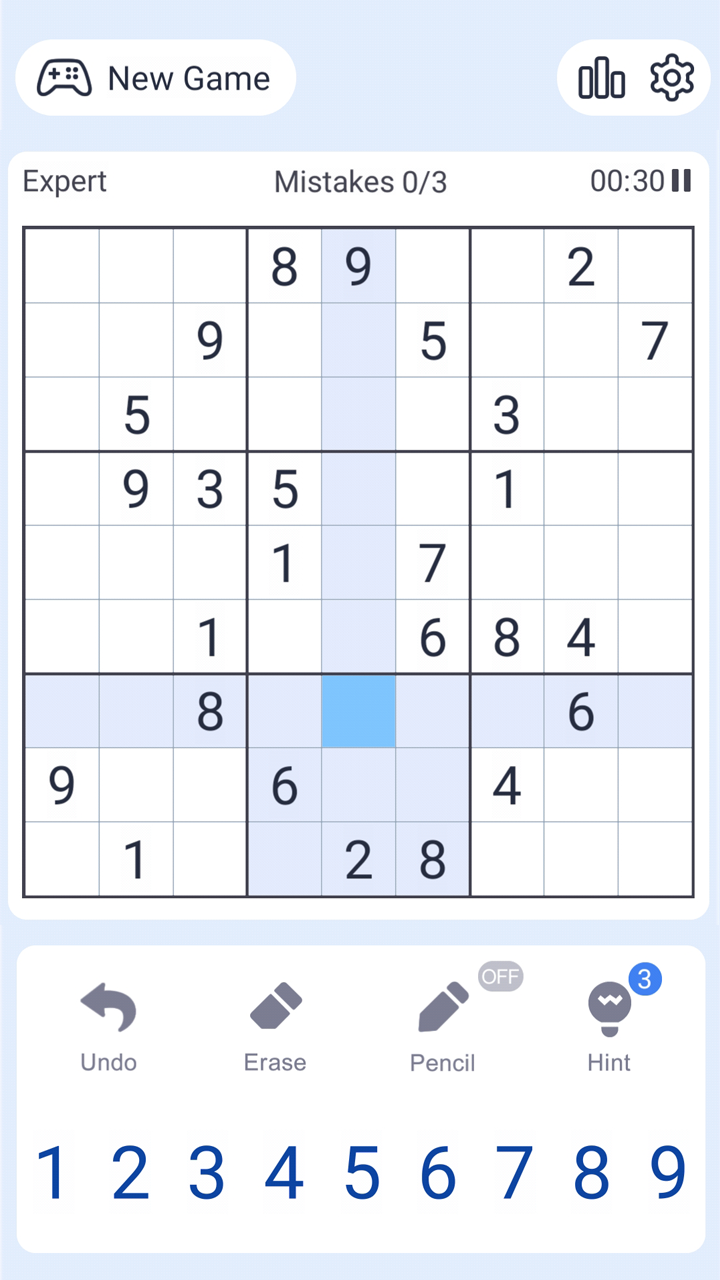 Screenshot of Sudoku Puzzle