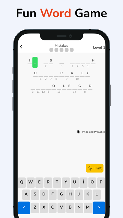 Cryptogram: Brain Word Puzzle 遊戲截圖