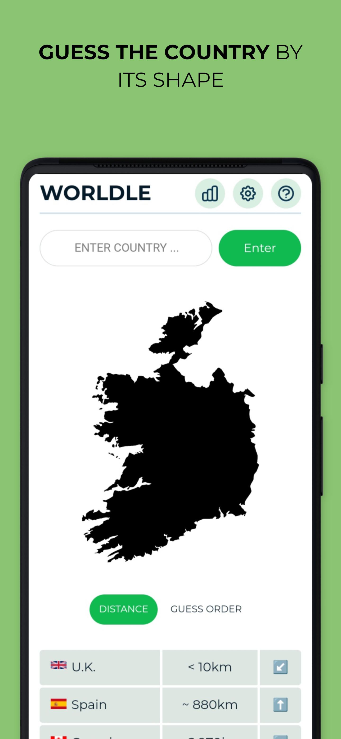 Cuplikan Layar Game Worldle - Guess the Country