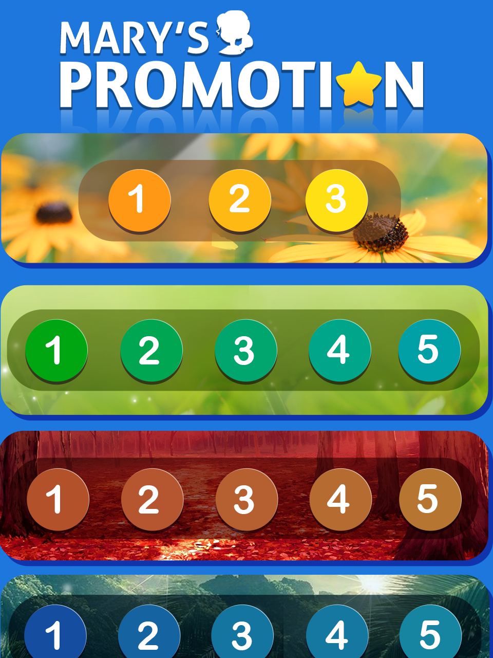 Screenshot of Mary’s Promotion - Word Game