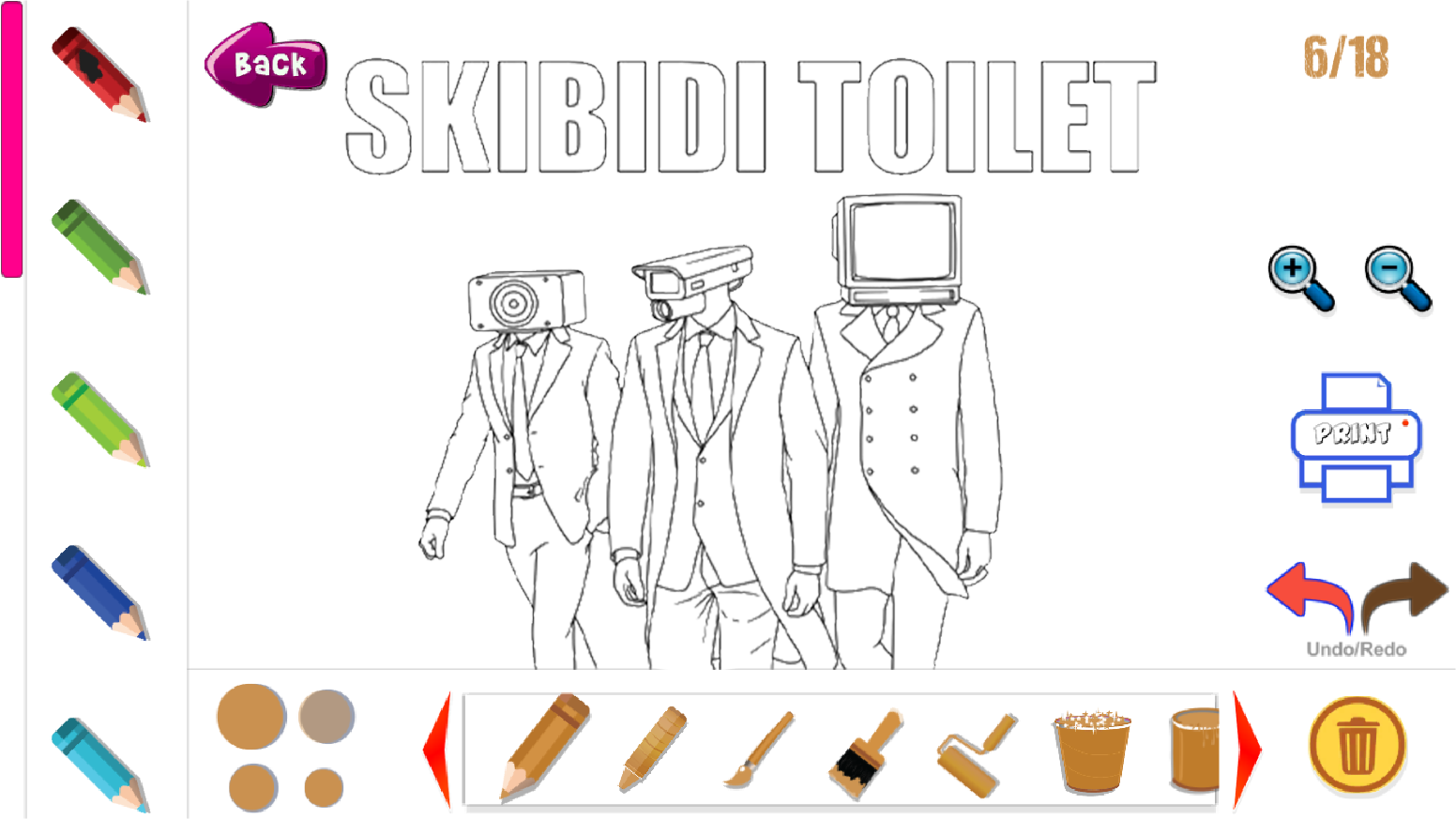 Skibidi Toilet Coloring Game Game Screenshot