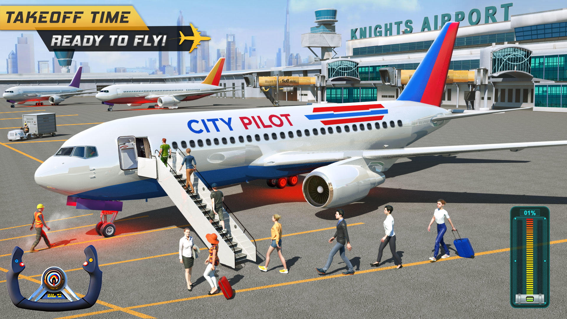 Screenshot 1 of Echtes Flugzeug: 3D-Flugspiel 3.1.4