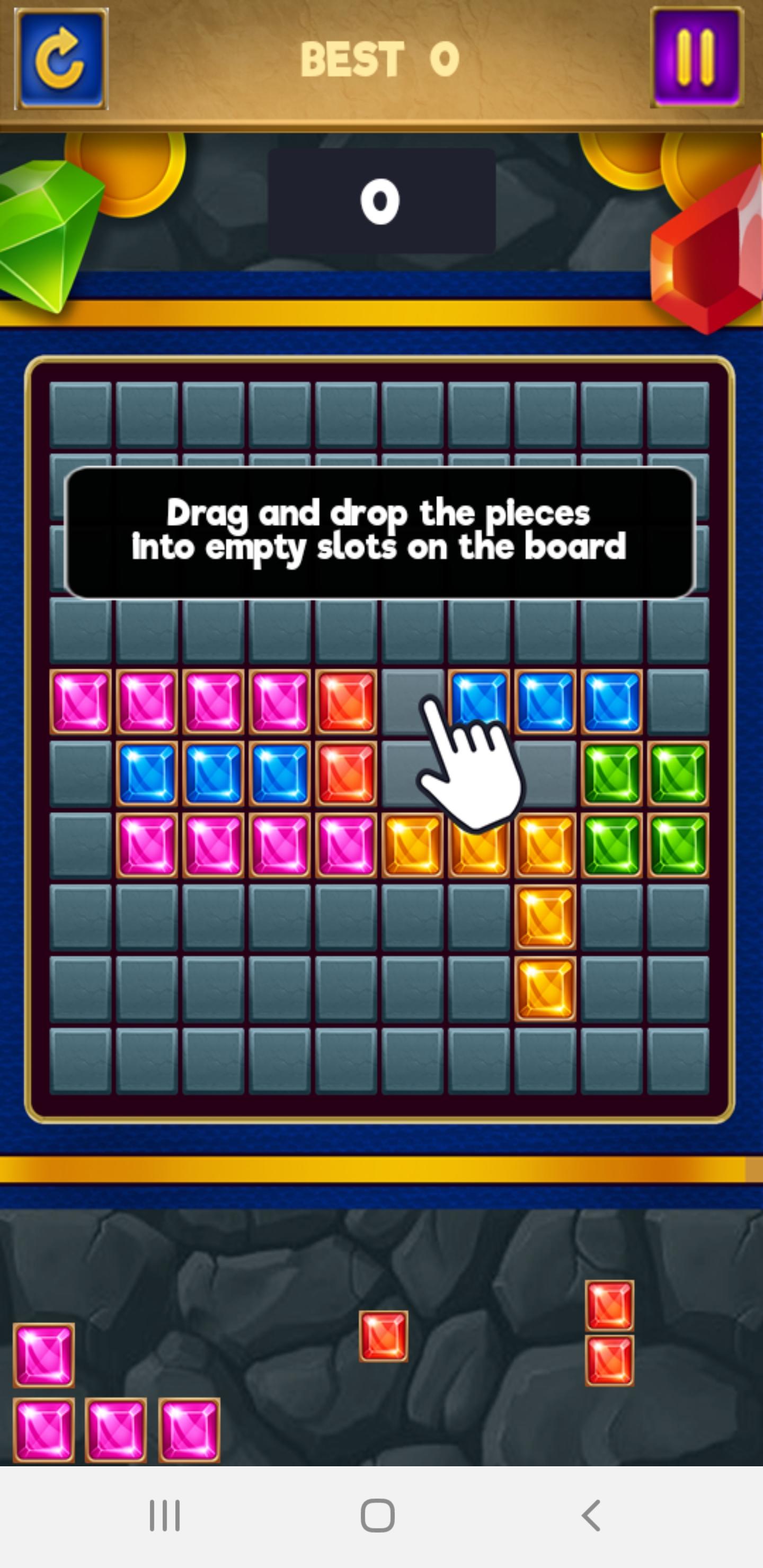 Captura de Tela do Jogo Jewels Blocks Puzzle