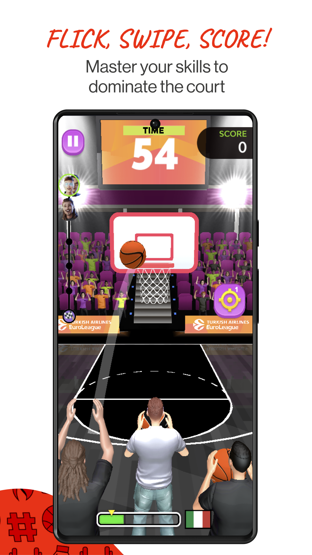 Basketball Flick Shootout Game Screenshot