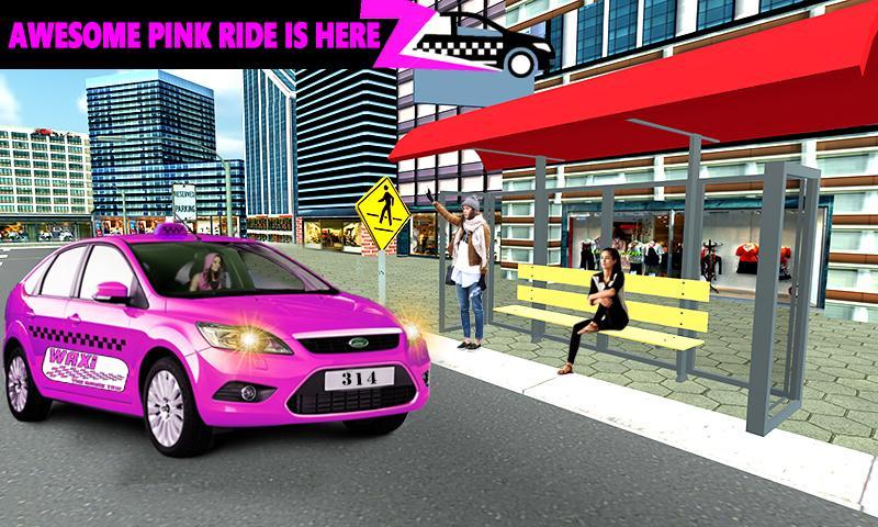 Pink Girl Crazy Taxi Driver 3D 게임 스크린 샷