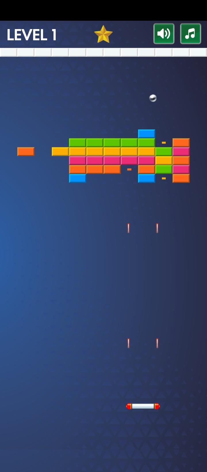 Galaxy Bricks Breaker Game Screenshot