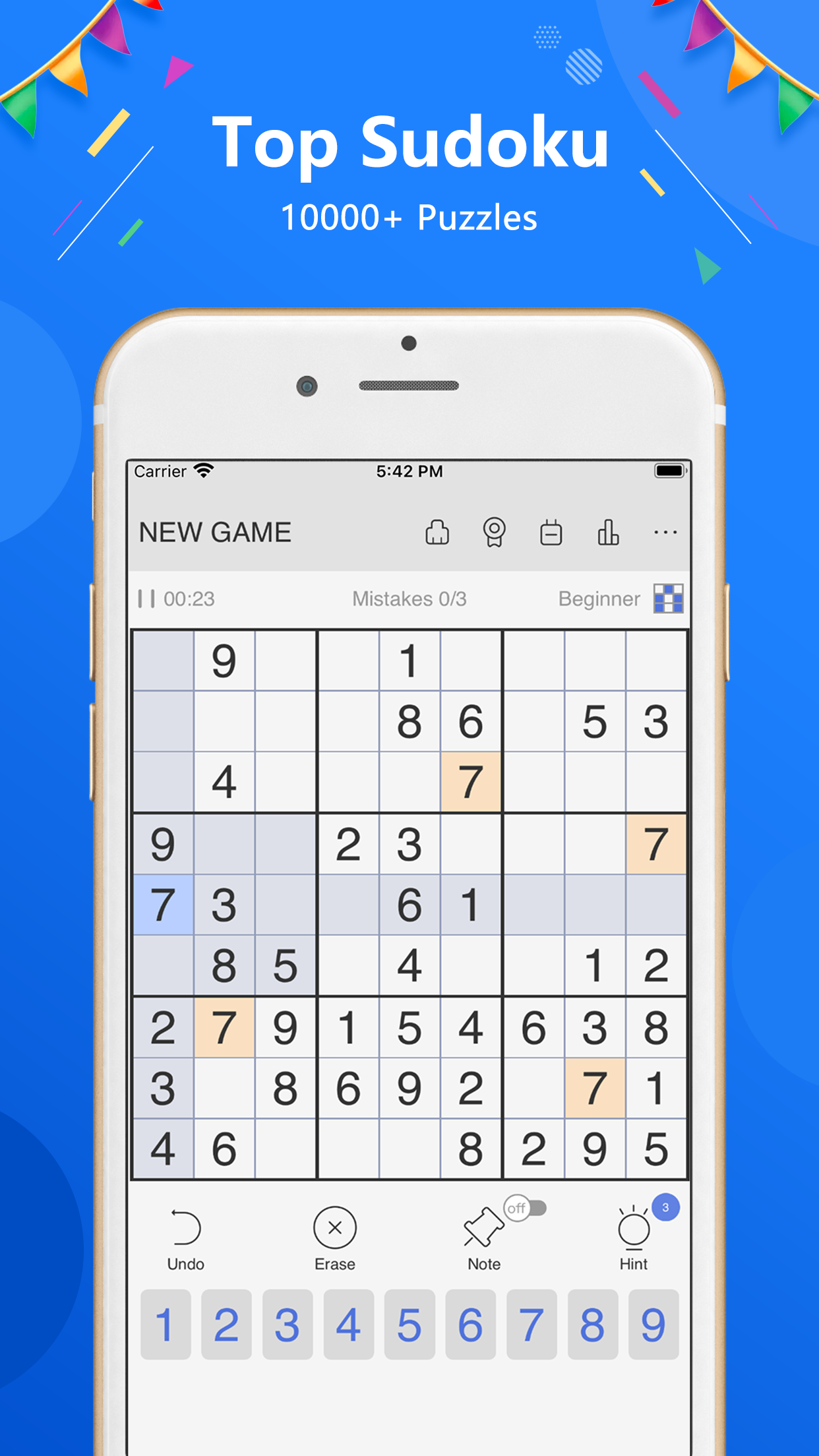 Screenshot 1 of Sudoku - ဂန္ထဝင် sudoku ပဟေဠိ 2.1.8