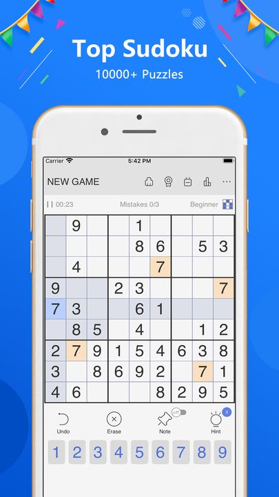 Screenshot 1 of Sudoku - classic sudoku puzzle 2.1.8