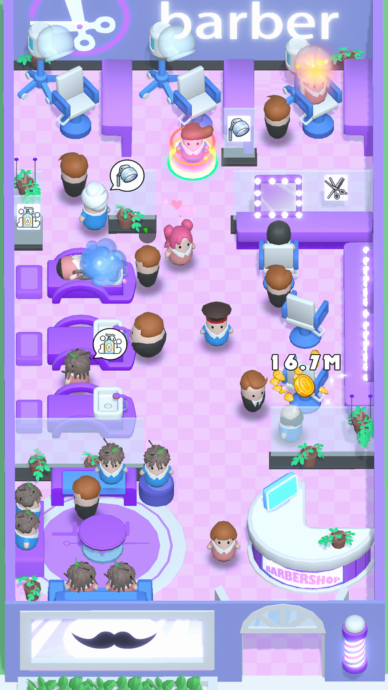 Idle Barber Shop Game Screenshot