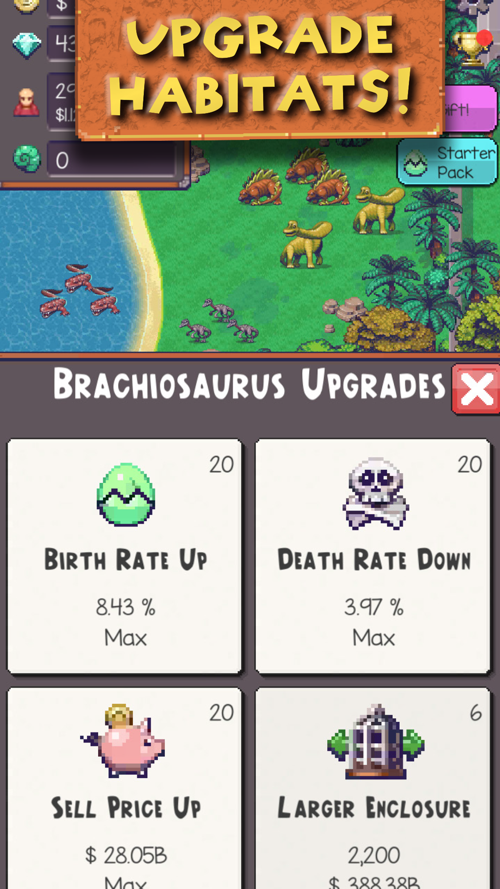 Idle Dino Zoo Game Screenshot