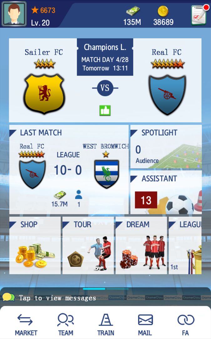 Top Football Manager 2020 梦幻足球经理 screenshot game