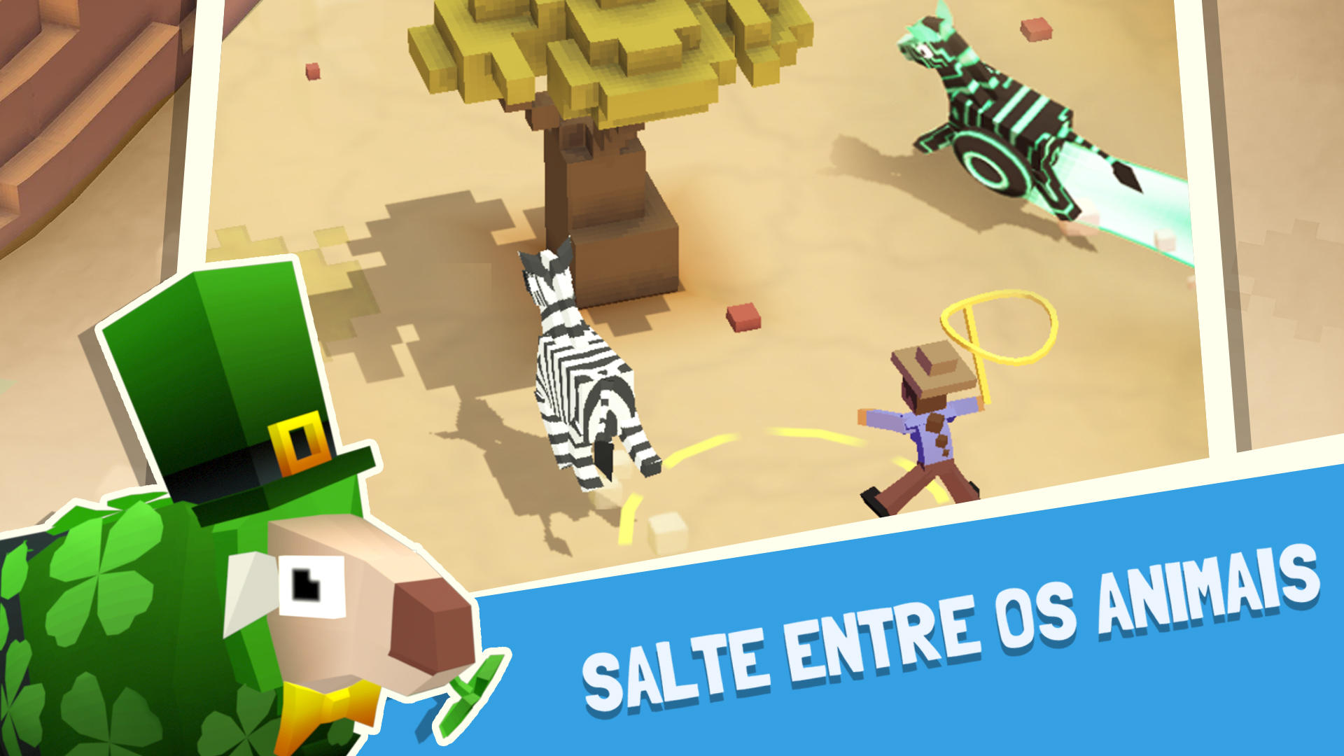 Captura de Tela do Jogo Estampida do Rodeio: Zoológico