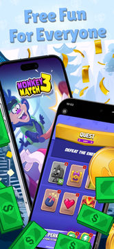 Monkey Match 3: Money Game Game Screenshot