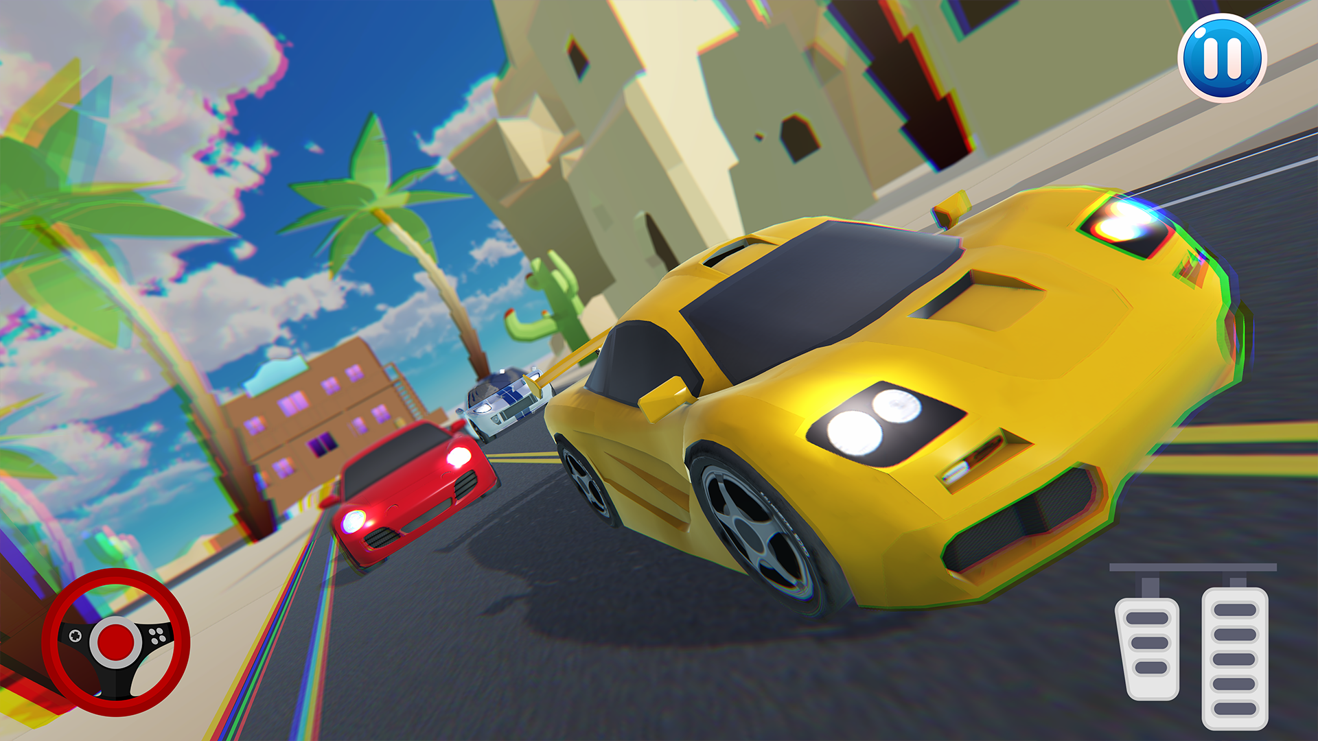 Captura de Tela do Jogo Comic Fun Race - Racing Game