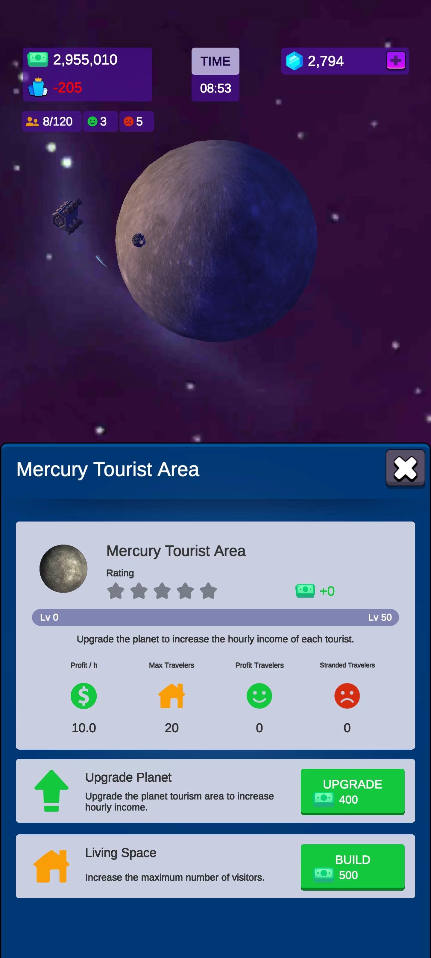 Space Travel Tycoon Idle Game screenshot game