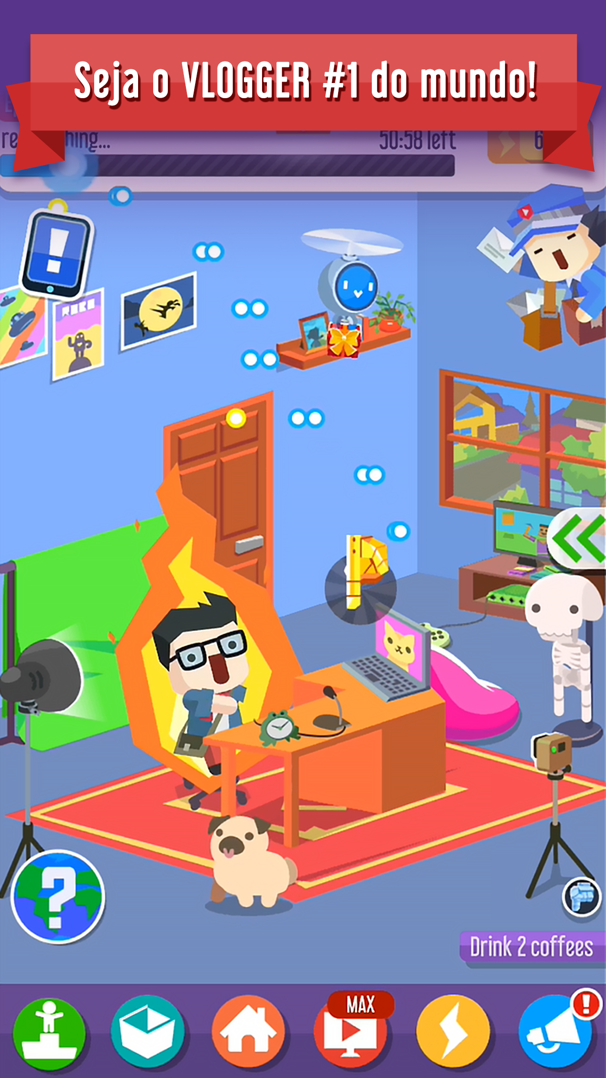 Captura de Tela do Jogo Vlogger Go Viral: Jogo Tuber