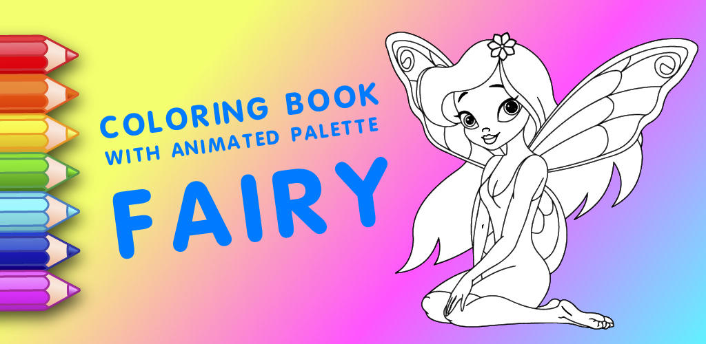 Banner of Fairies Coloring Book for Kids 3.4
