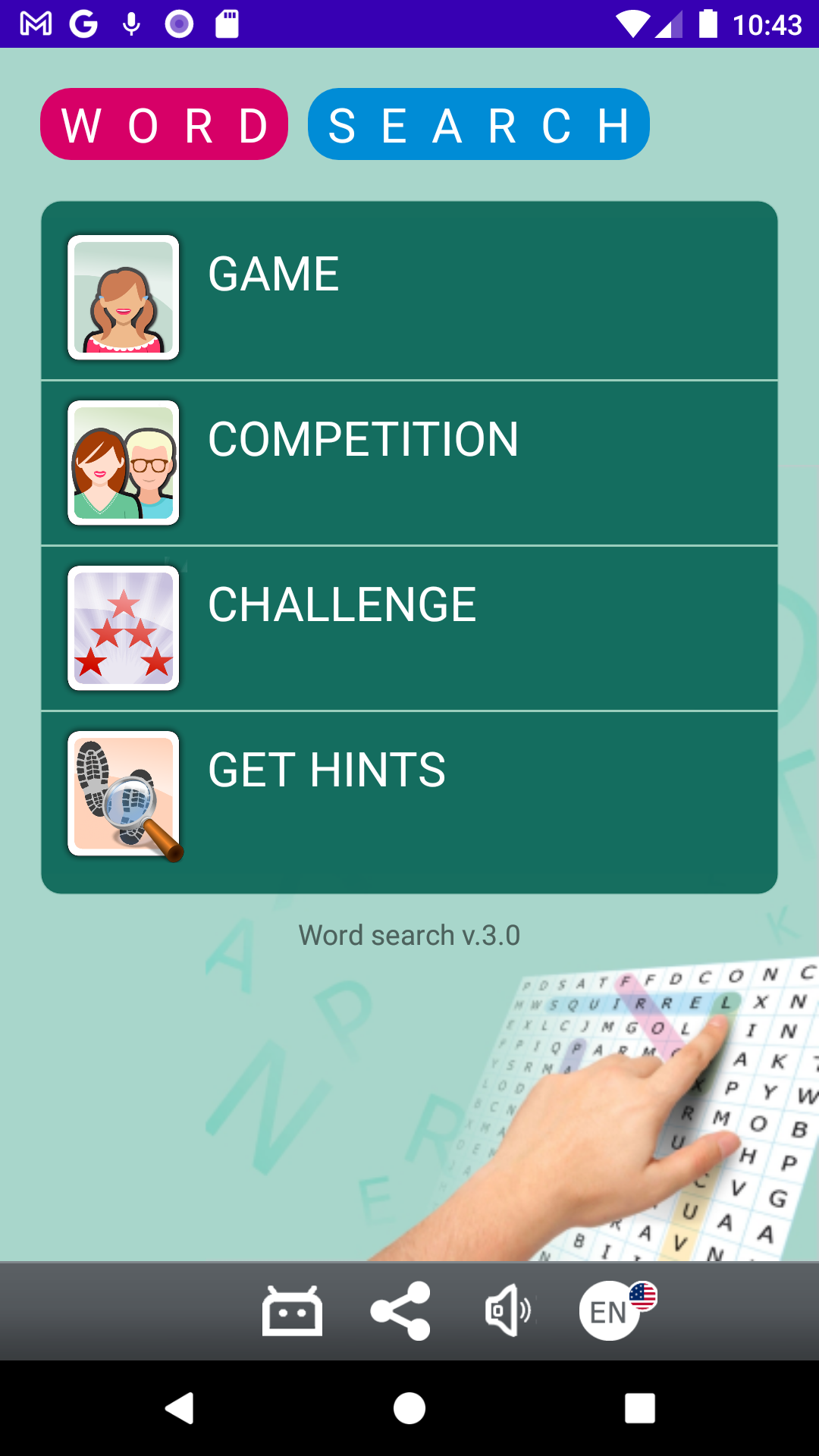 Word search ภาพหน้าจอเกม