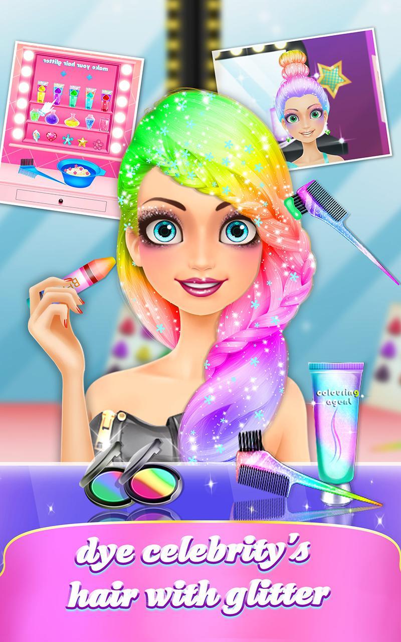 Captura de Tela do Jogo Hollywood Star Hairstylist