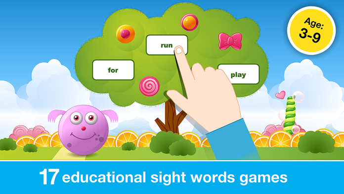 Screenshot 1 of Permainan Sight Words di Candy Land - Membaca untuk kanak-kanak 