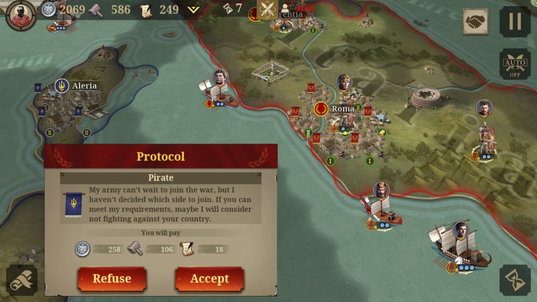 Screenshot of Great Conqueror: Rome War Game