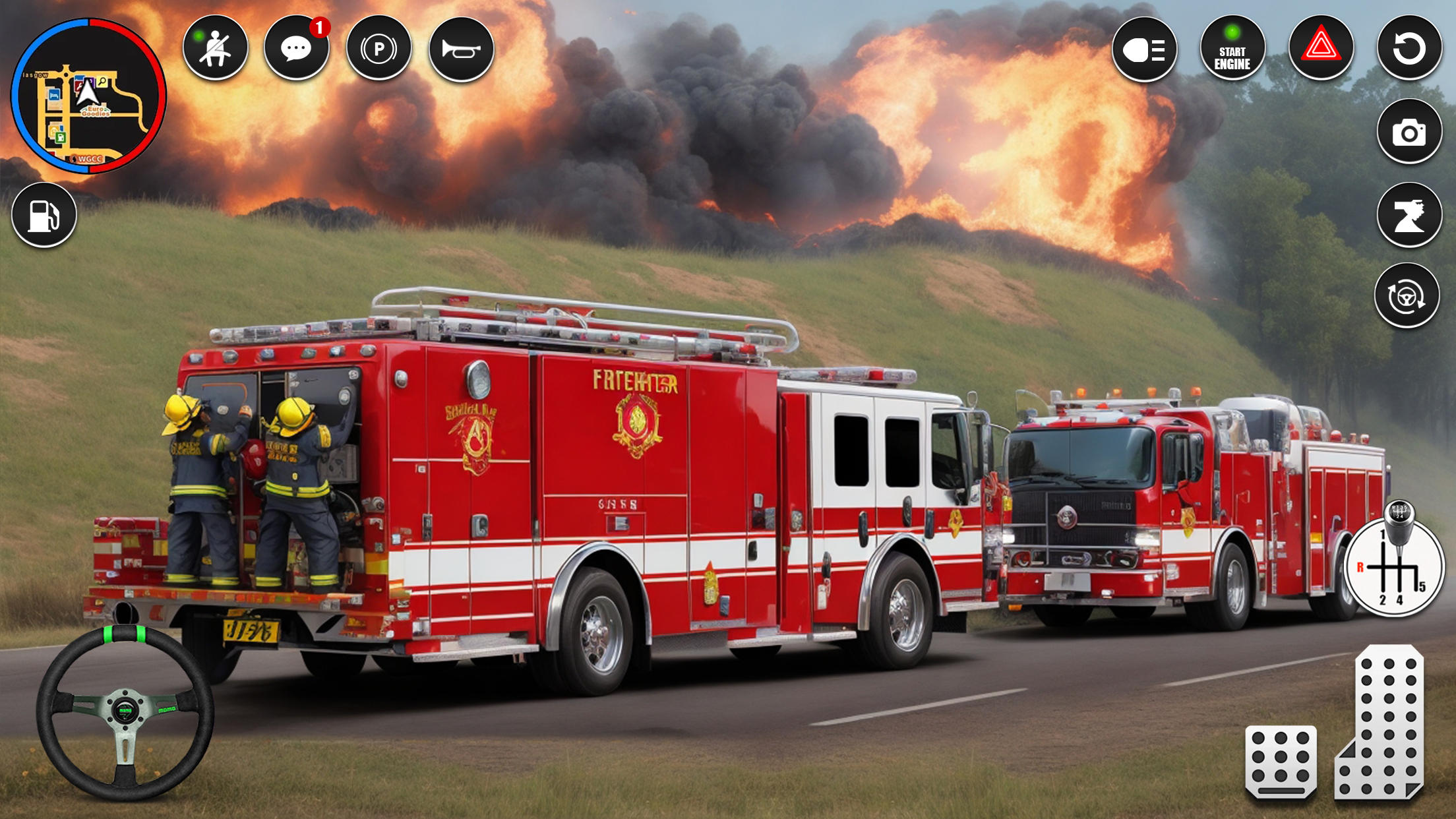 Fire Truck Rescue Sim Games 3d ภาพหน้าจอเกม