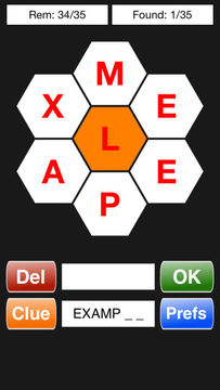 Polygon2 - word wheel train you brain to find as many words as possible from the seven letters Game Screenshot